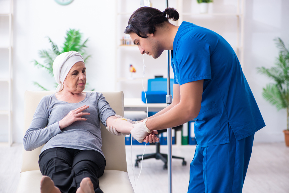 Woman with cancer receiving treatment and needing pain management in Hudson, WI